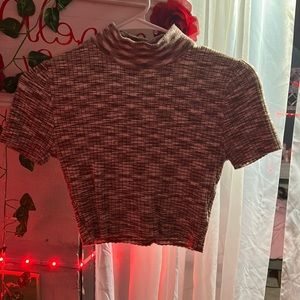 Grey and white sweater crop top from forever 21😘